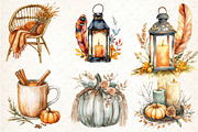 Boho Autumn Clipart, an Illustration by DreamCafeArt (Thumbnail 4 of 7)