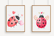 Cute Ladybug Valentine Clipart, an Illustration by Libby Wishes (Thumbnail 5 of 6)