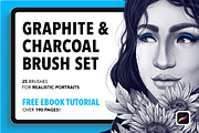 25 Graphite Brushes for Procreate, a Brush Add-On by Riveros Illustration (Thumbnail 1 of 10)