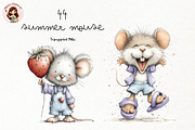 Summer Mouse PNG Clipart Bundle, a Seasonal Illustration by Nicolle's Colorful Art (Thumbnail 1 of 4)