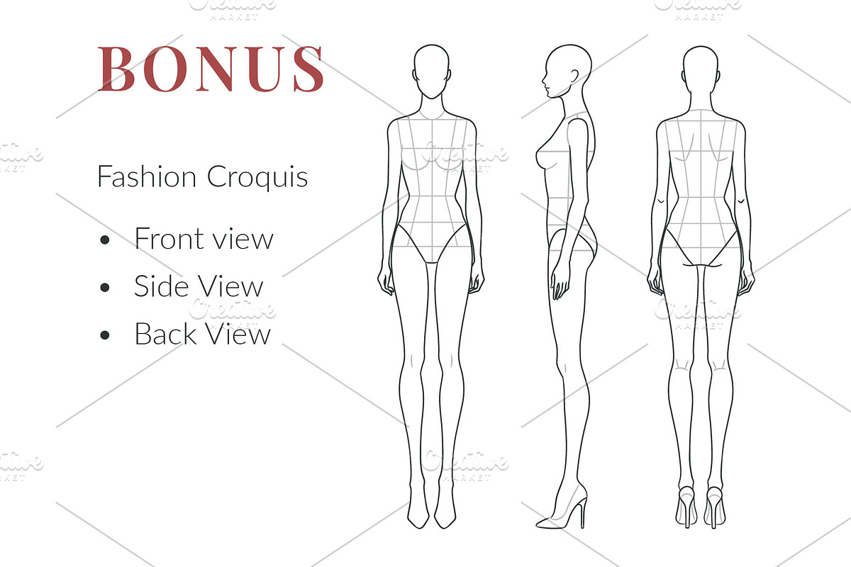 Female Fashion Flats Templates, a Person Illustration by Shorena Fashion Draws (Photo 7 of 8)