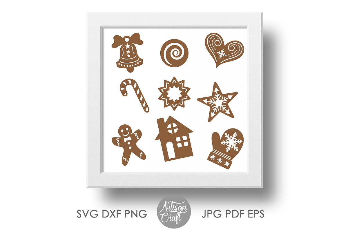Christmas cookie SVG, gingerbread, an Illustration by Artisan Craft (Photo 2 of 3)