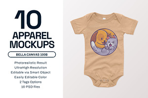 Bella Canvas 100B OnePiece Mockups, a Shirt Mockup by GraphicHero