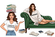 Bookish Era Fashion Illustrations, a Person Illustration by Tanya Kart (Thumbnail 4 of 8)