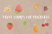 Fruit Stamp Brushes for Procreate, a Brush Add-On by pinkdrinksoul (Thumbnail 1 of 2)