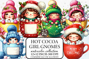 Watercolor Hot Cocoa Girl Gnomes, an Illustration by Libby Wishes (Thumbnail 1 of 8)