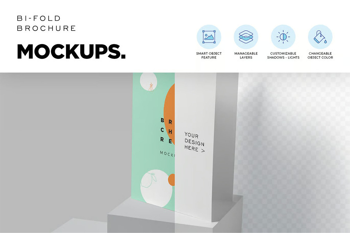 A4-A5-A6 Bi Fold Brochure Mockups, an Advertising Mockup by megostudi0 (Photo 3 of 7)