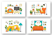 10 Living Room Illustration, a Decorative Illustration by denayunebgt (Thumbnail 3 of 4)