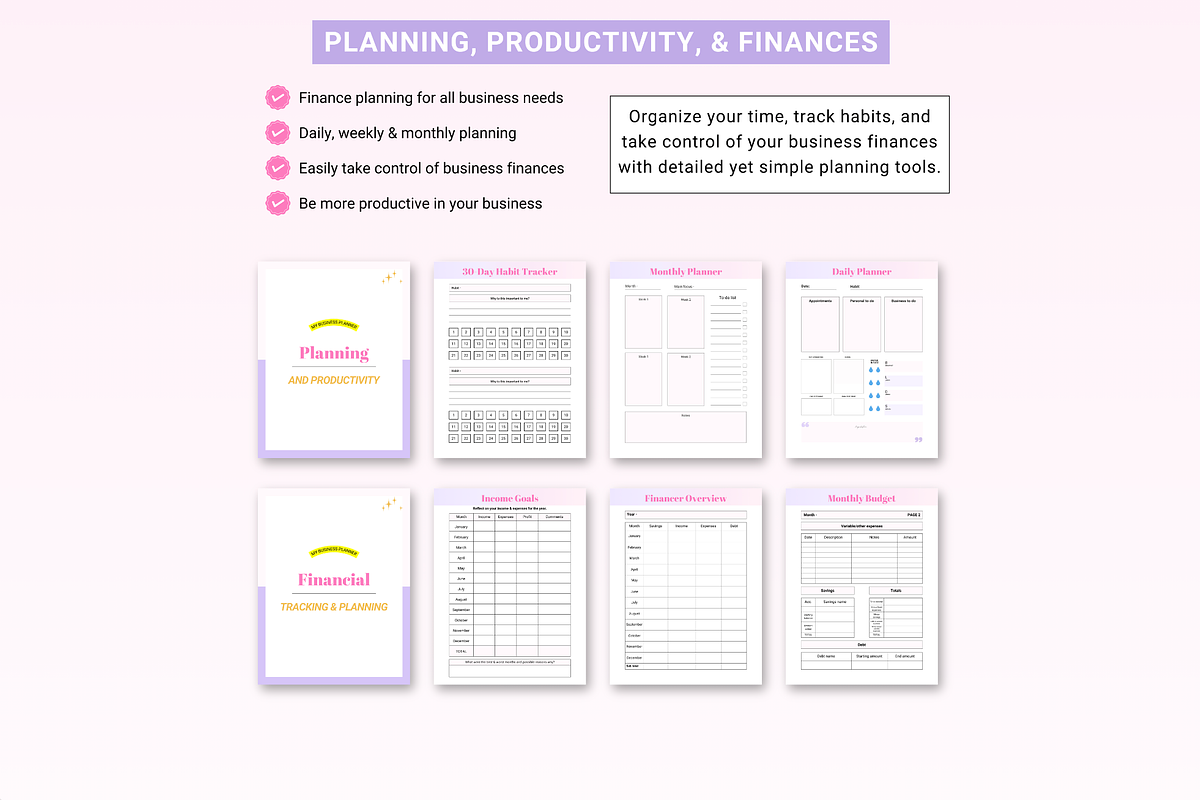 Small Business Planner Canva print, a Templates & Theme by Cate Creates (Photo 9 of 11)