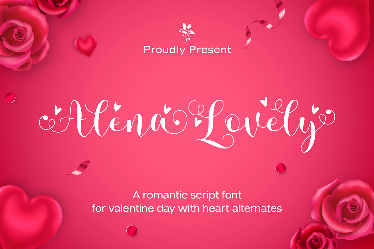 Alena Lovely - Romantic Script Font, a Script Font by Siwox Studios (Photo 1 of 8)