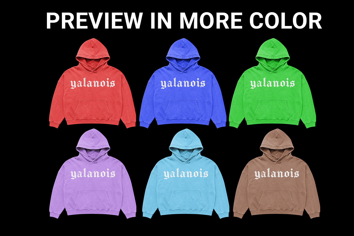 Vintage Boxy Hoodie Mockup, a Shirt Mockup by yalanois (Photo 3 of 6)