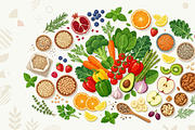 39 Vector Healthy Food Ingredients, an Object Graphic by adenpinkstore (Thumbnail 6 of 16)