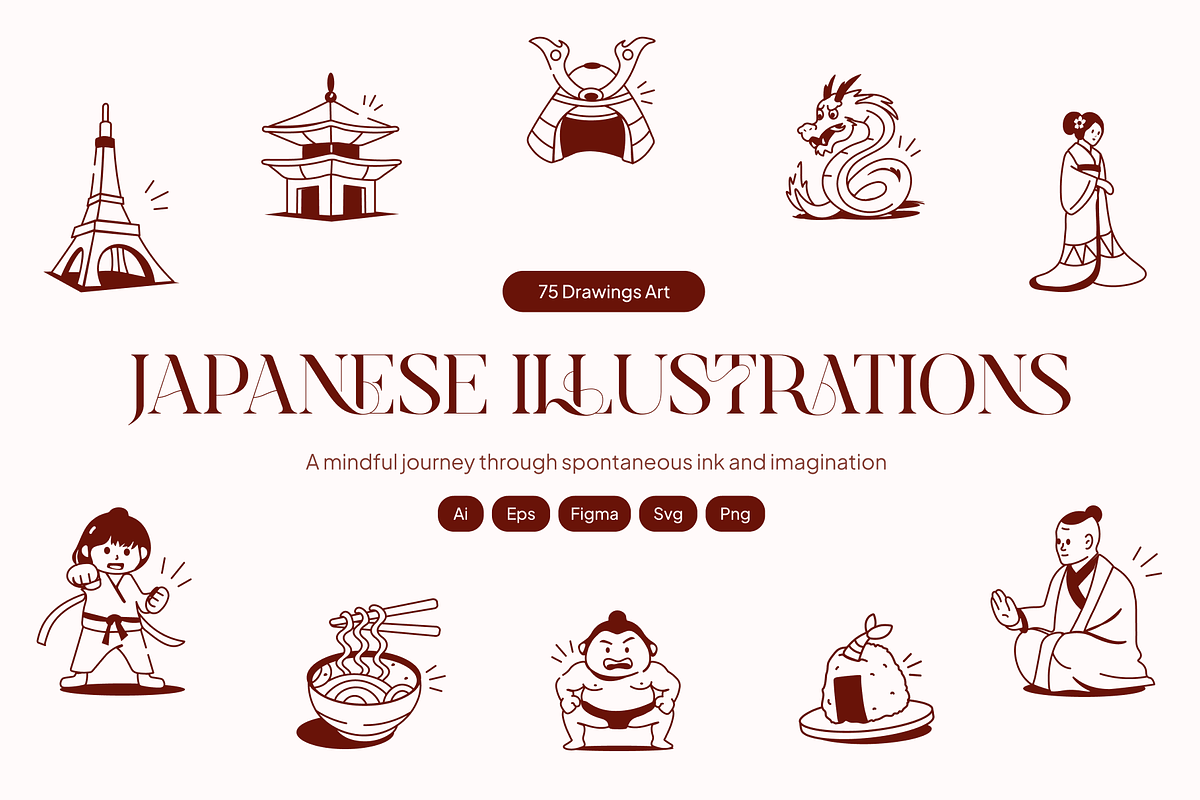 Japanese Drawing Illustration, an Outline Icon by Vectors Market (Photo 1 of 8)