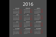 Flat Calendar 2016, a Stationery Template by Rommeo79 (Thumbnail 2 of 5)