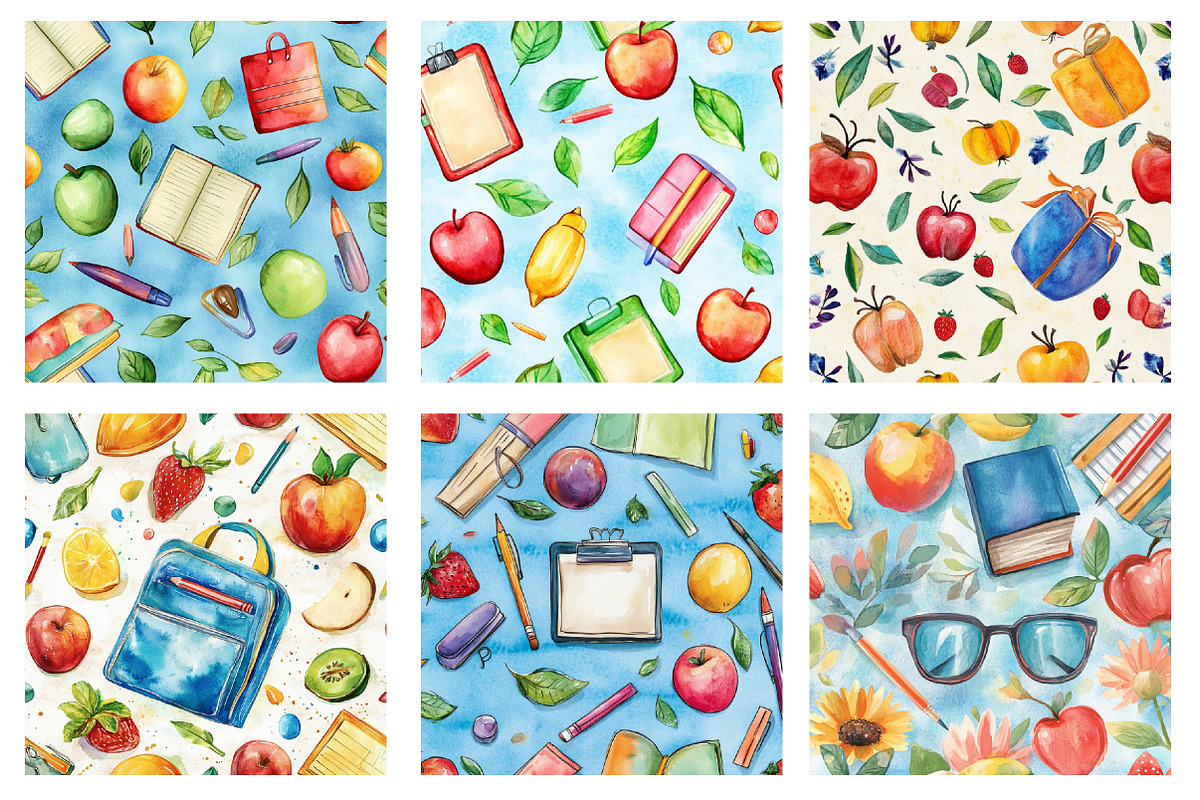 Back to School Digital Paper, an Illustration by SinaCreation (Photo 2 of 5)