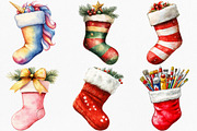Christmas Stocking Clipart, an Illustration by Canvas Craft (Thumbnail 2 of 7)