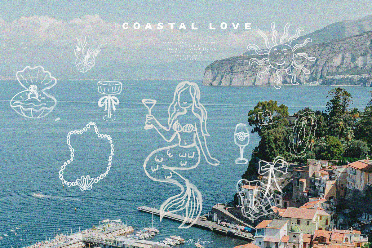 Coastal Icons & Hand Drawn Frames, an Object Graphic by Laras Wonderland (Photo 12 of 16)