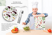 VEGGIE Watercolor vegetables pattern, a Pattern Graphic by AnnaTkachi (Thumbnail 3 of 6)