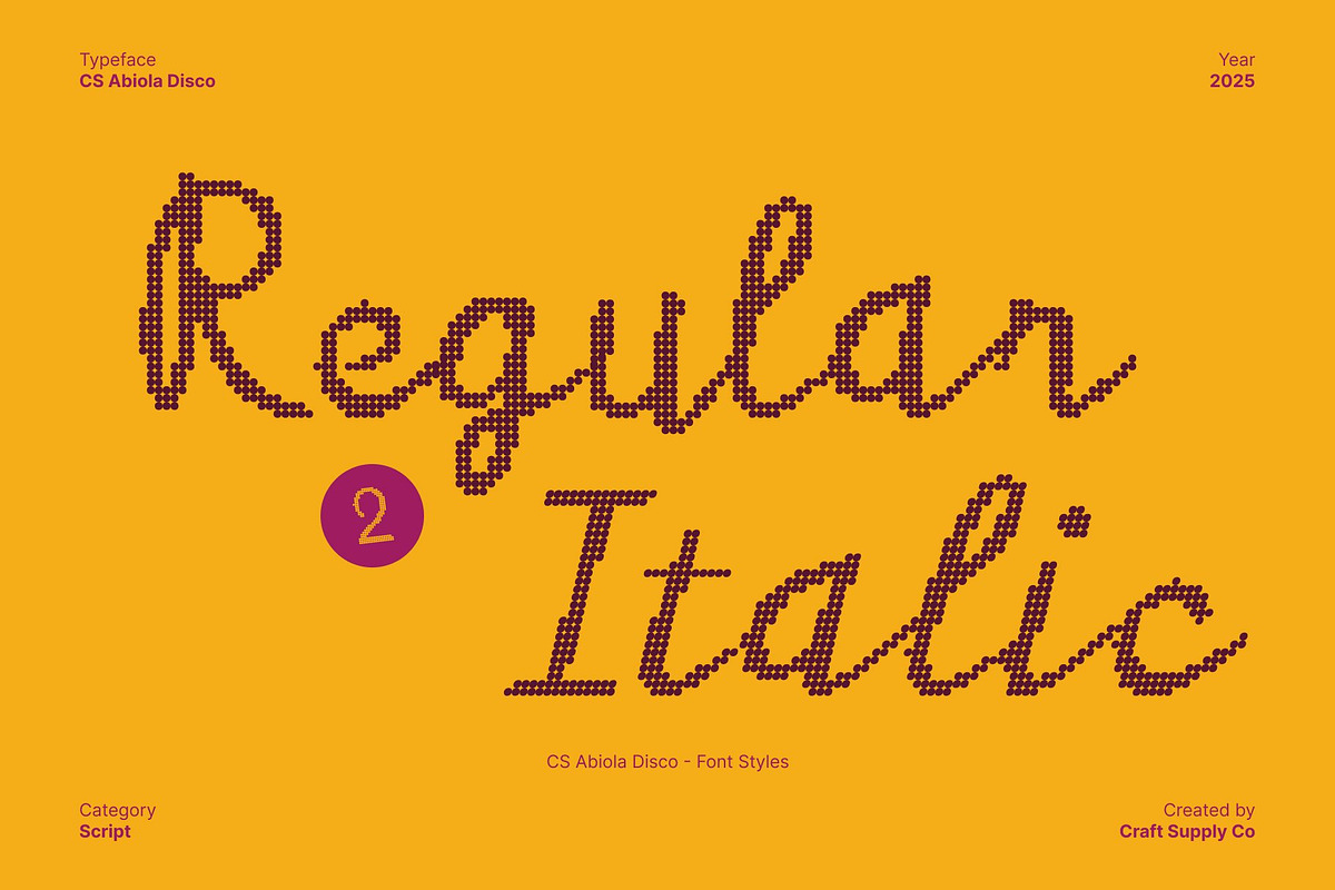 CS Abiola Disco, a Script Font by Craft Supply Co. (Photo 6 of 8)