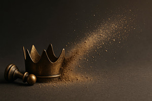 Crown disintegrating with pawn piece, a Photo by Dvoevnore photos
