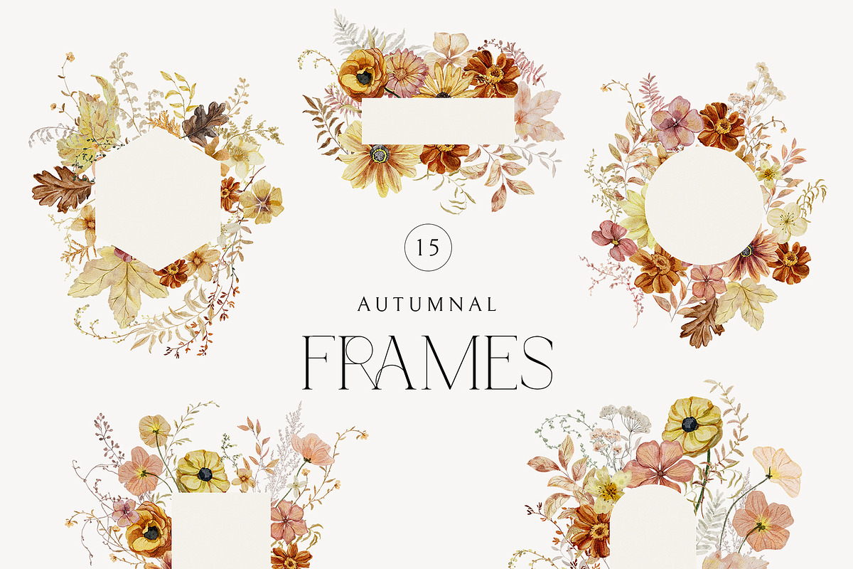 Rustic Fall Watercolor Dried flowers, a Decorative Illustration by SunnyAfternoons (Photo 5 of 14)