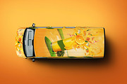 Mini Van Mock-up, a Print Template by GK Creative (Thumbnail 4 of 7)