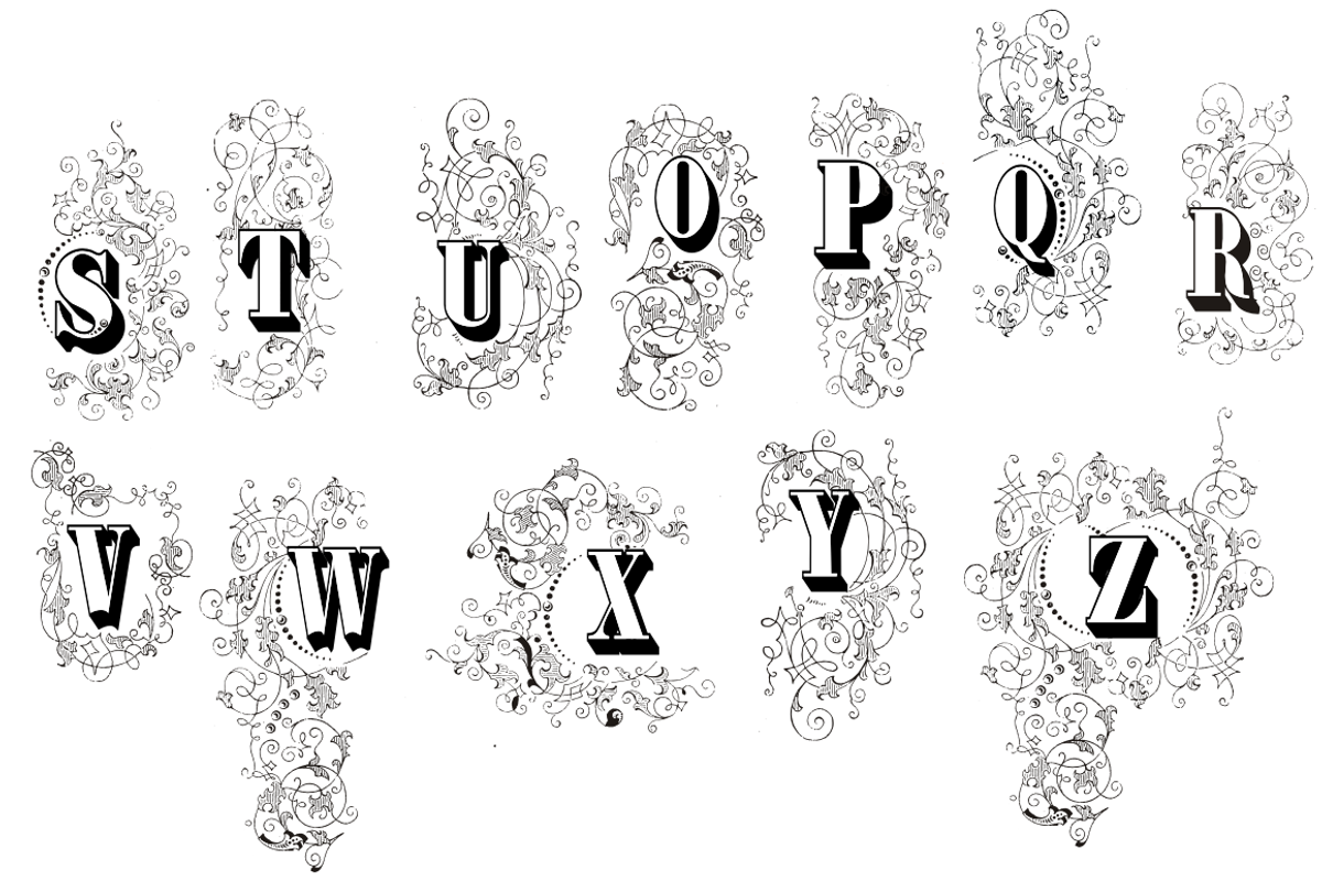 Grave pack, high ornamental fonts preview 2