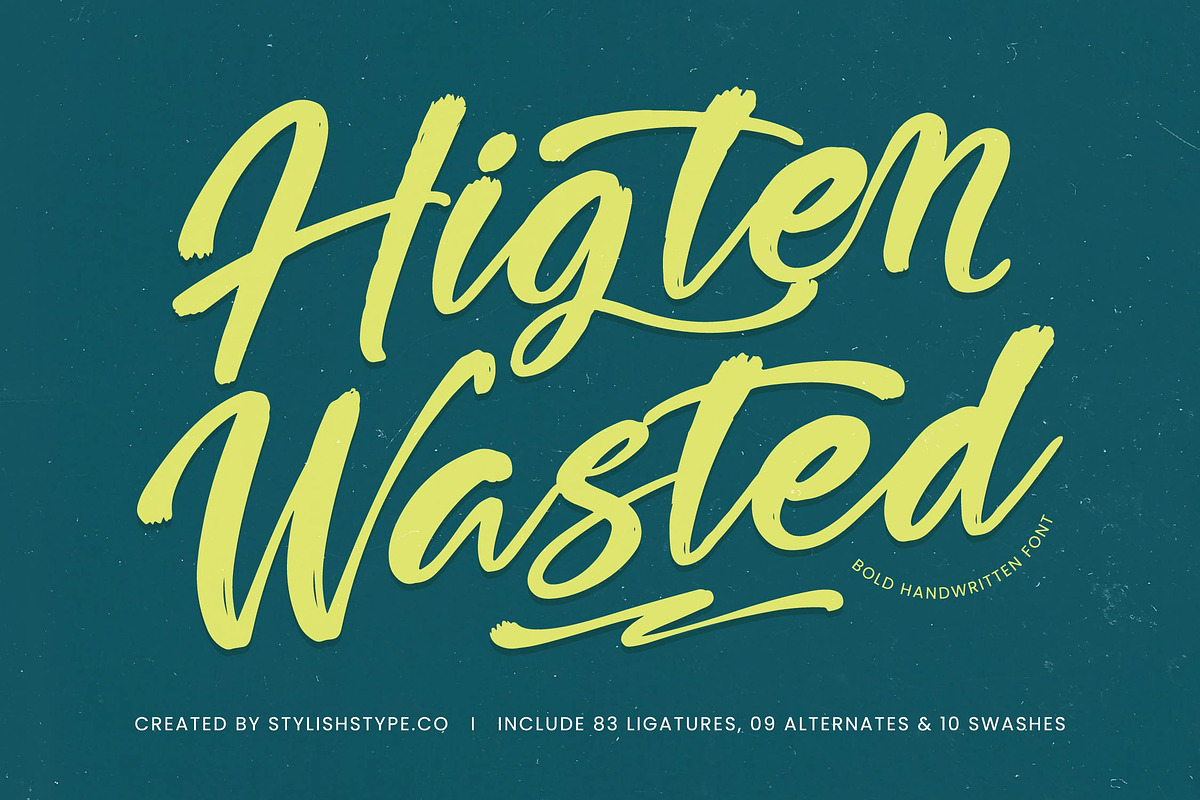 Higten Wasted Bold Handwritten Font, a Script Font by stylishtype.co (Photo 1 of 20)