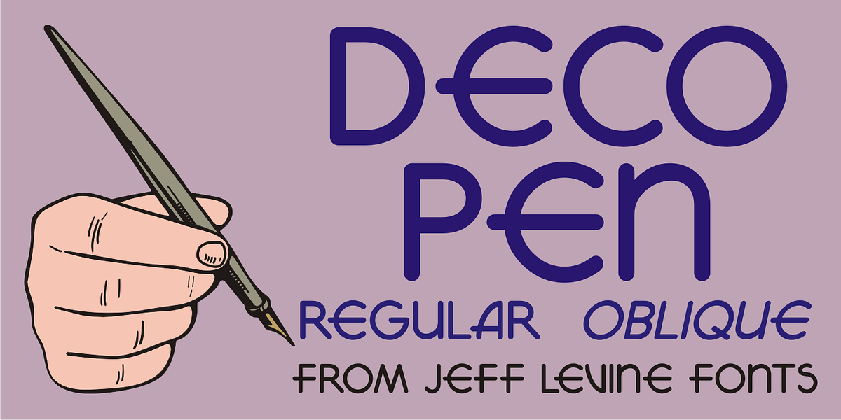 Deco Pen JNL, a Font by Jeff Levine Fonts