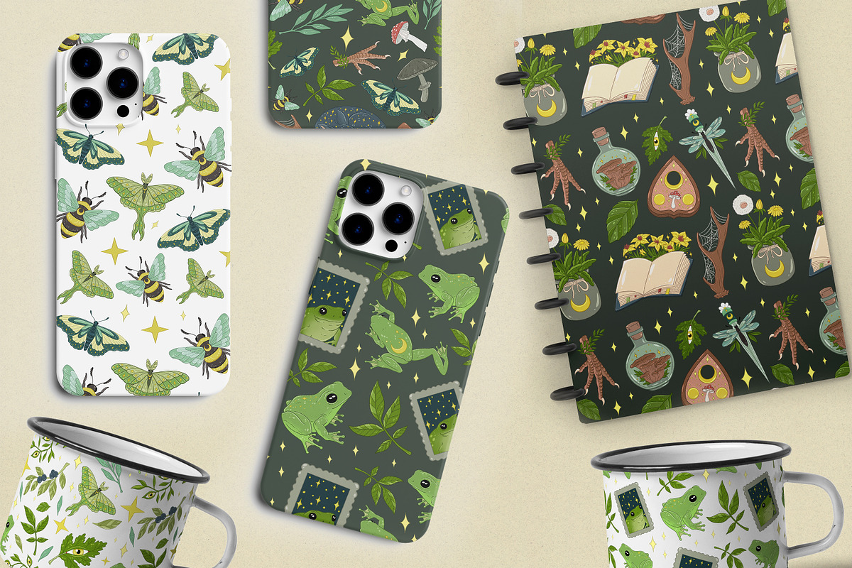 Goblincore seamless pattern, an Illustration by SecondOfJuly (Photo 4 of 7)