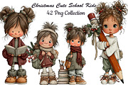 Christmas Cute School Kids Clipart, an Object Illustration by DreamCafeArt (Thumbnail 1 of 6)