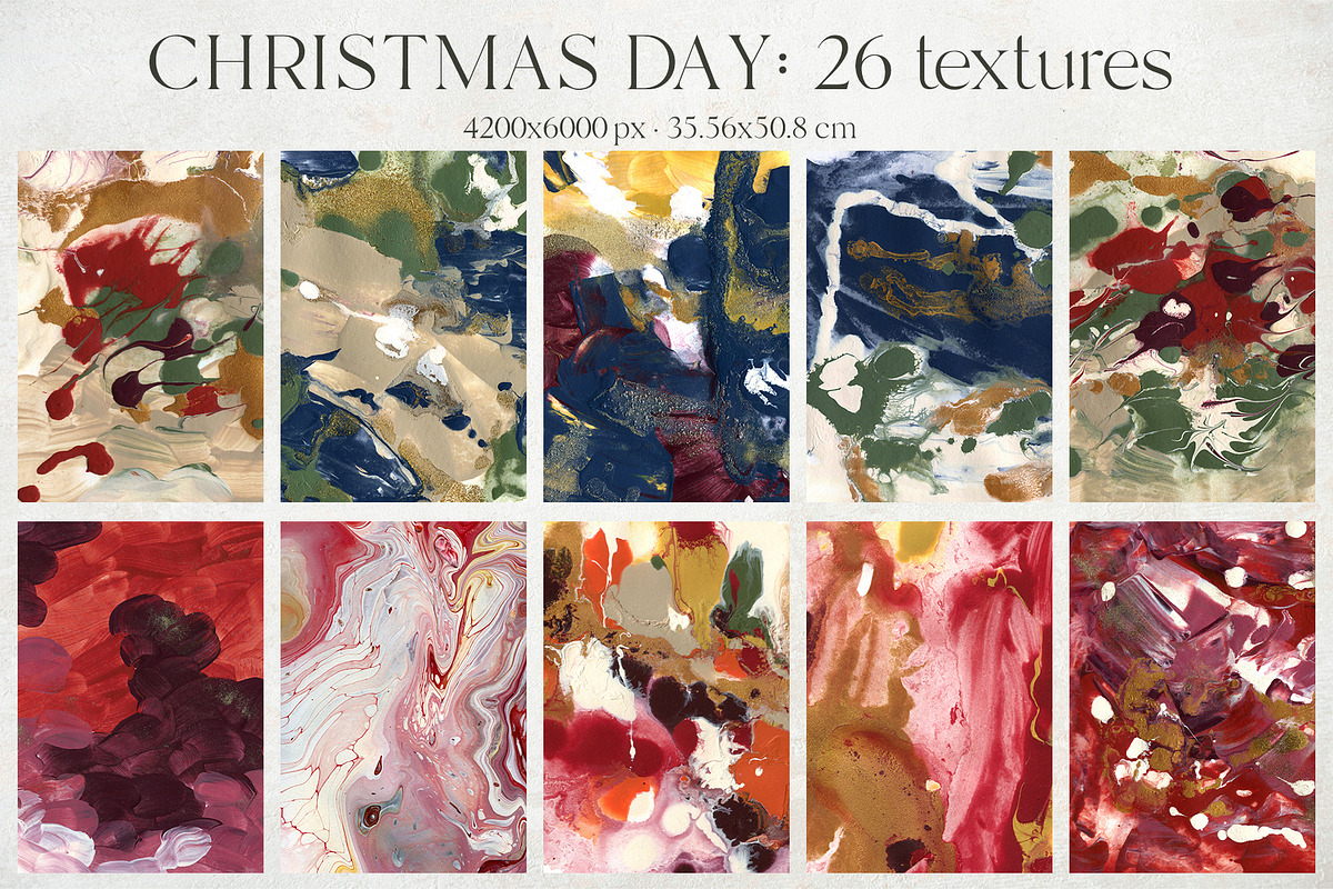 Christmas day flowers backgrounds, a Seasonal Illustration by Yuliya Derbisheva (Photo 10 of 20)