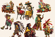 SURREAL WILD WEST FANTASIES CLIPART, a Person Illustration by Daring Digies (Thumbnail 2 of 10)