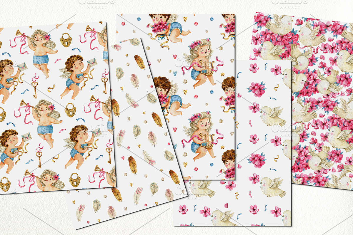 Valentine's Day Cupids and Doves, an Illustration by babenkoirusa (Photo 7 of 12)