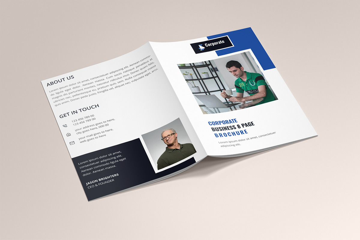 Corporate 8 Pages Brochure Template, a Brochure Template by UI_Expert (Photo 1 of 5)