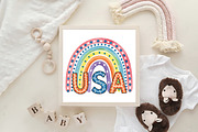 America Rainbow Boho PNG, an Illustration by CraftArtStudio (Thumbnail 4 of 4)
