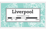 Liverpool England City Map in Retro, a Transportation Illustration by Booblgum (Thumbnail 1 of 8)