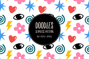 Cartoon style doodles pattern, an Illustration by Cmeree (Thumbnail 1 of 3)