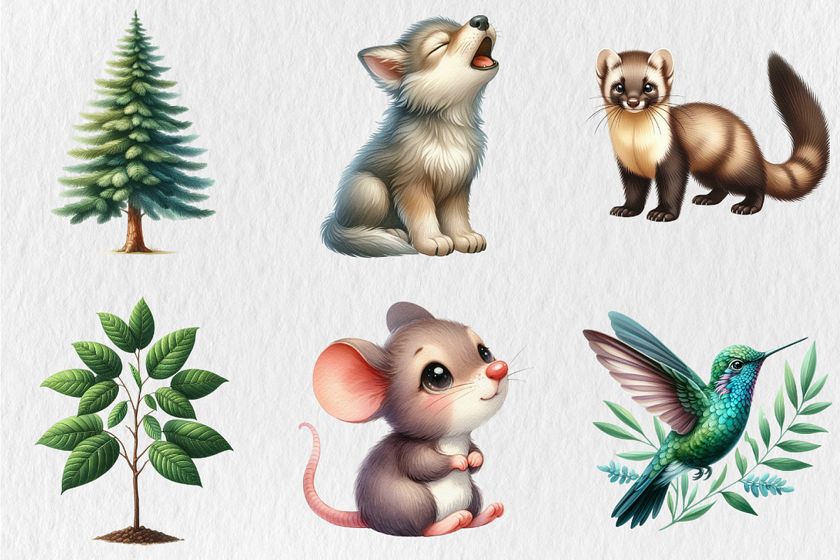Woodland Animals Clipart, a Seasonal Illustration by Rose Art (Photo 3 of 5)