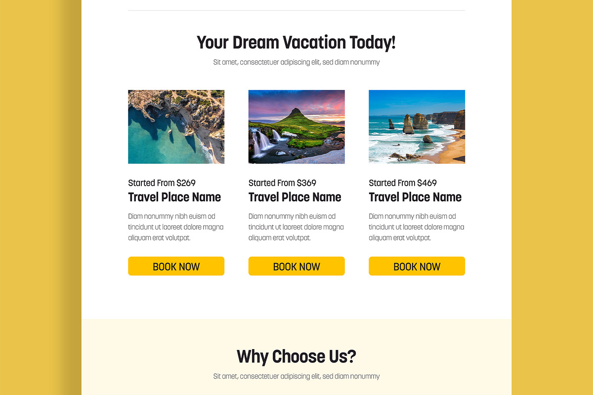 Modern Travel Email Newsletter, an UI Kit Template by MightyDesign (Photo 3 of 9)