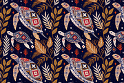 A set of seamless turtles patterns, a Pattern Graphic by Designs by Helen Trupak (Thumbnail 4 of 4)