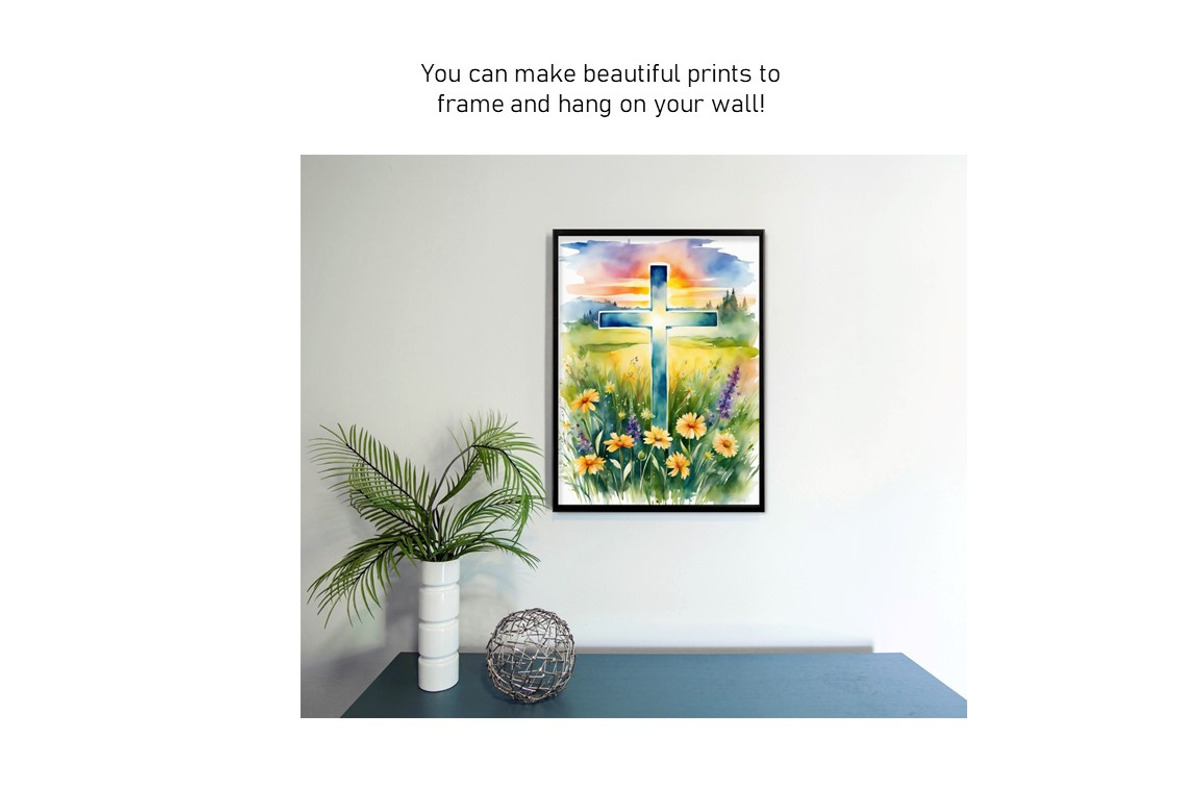 Watercolor Easter Cross, Set 2, a Decorative Illustration by Kat's Artful Creations (Photo 4 of 9)