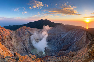 Stunning sunrise over volcanic crater, a Nature Photo by AlyaAnd