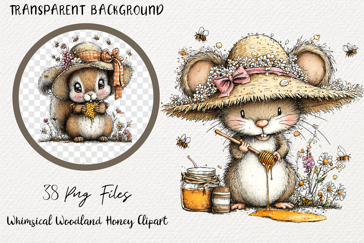 Whimsical Woodland Honey Clipart, a Transportation Illustration by Digital Artistic99 (Photo 1 of 9)