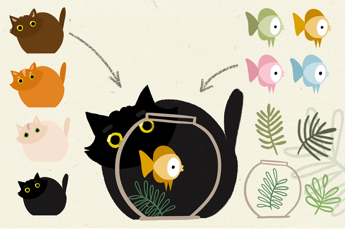 Cat creator collection, an Animal Illustration by Marine art (Photo 3 of 6)