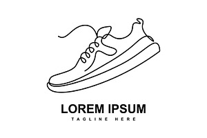 Sneaker Line Art Logo Concept, an Object Illustration by Saba Vector
