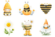 Cute Bee Gonm Clipart, an Illustration by CreationArt (Thumbnail 5 of 5)