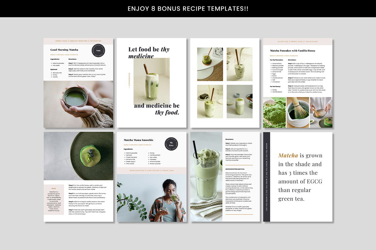 Canva Recipe Template | Matcha, a Templates & Theme by Erin Cassidy (Photo 2 of 5)