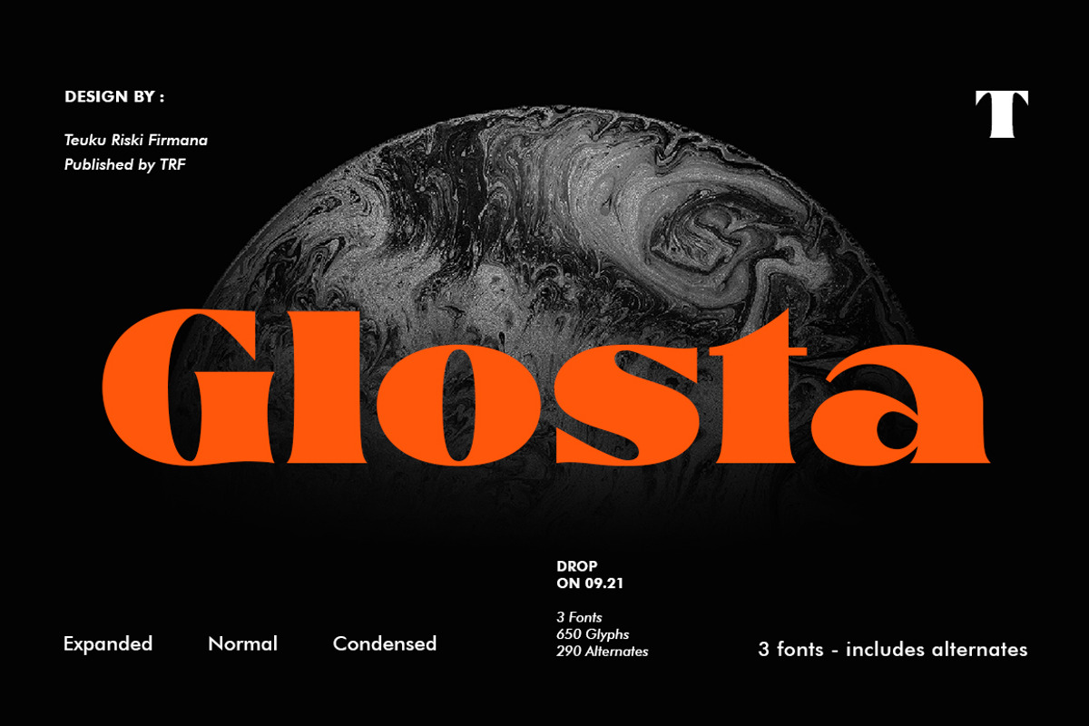 Glosta, a Serif Font by TRF Fonts (Photo 1 of 18)