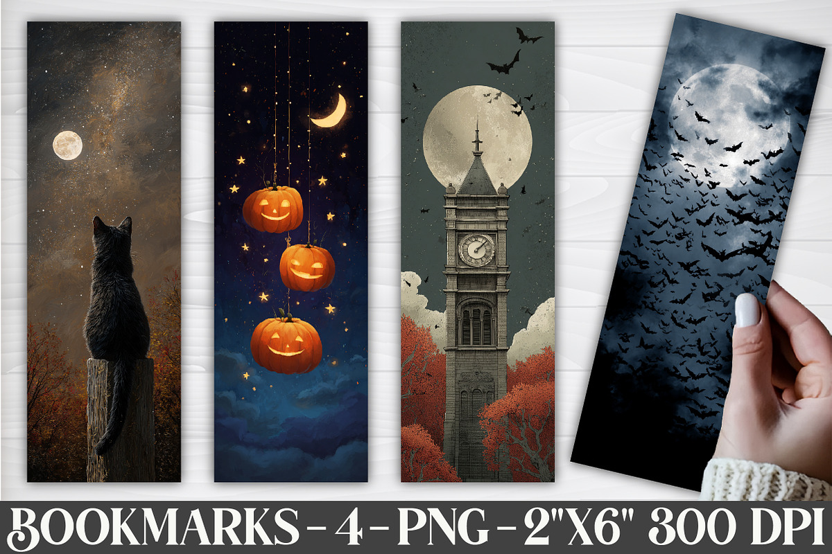 Halloween Spooky Printable Bookmarks, a Graphic by Rose Art